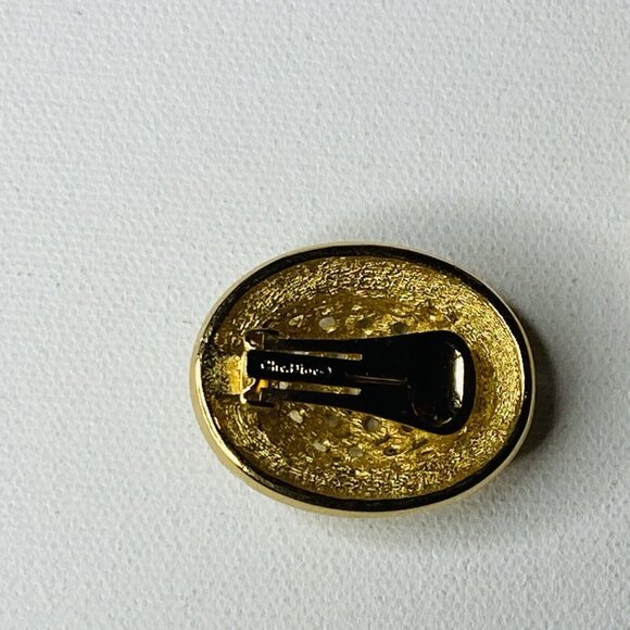 Christian Dior Vintage Large 3D Arch Oval Open work Modernist Clip Earrings - Picture 5 of 7